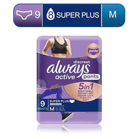 Always Discreet Active Wear Pants Medium 9 Pack Super Plus 5-in-1 Protection