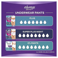 Always Discreet Incontinence Underwear Plus Medium 9 Pack Breathable 3 in 1 Protection