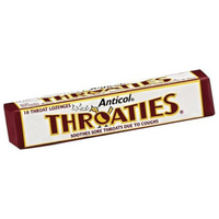 Box of Throaties lozenges on a white background