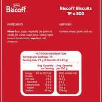 Lotus Biscoff biscuits portion packs nutrition information