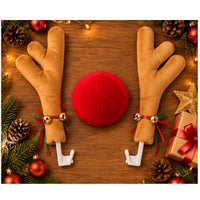 Christmas Car Reindeer Antlers And Red Nose Set 3pc – Festive Xmas Vehicle Decorations