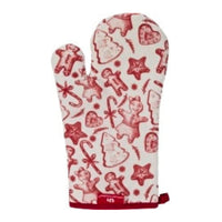 Christmas Baking Set 3pc – Oven Glove, Kitchen Tongs And Spatula – Red White Gingerbread Design (Copy)
