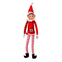 Christmas Elf Bendable Girl 39cm – Naughty Or Nice Red And White Festive Elf Doll Decoration – 1 Piece (Featured Image)