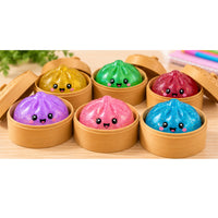 Glitter Dumpling 8.5cm Squishy Toys – 3 Pack Assorted Random Colours In Containers