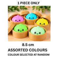 Neon Dumpling 8.5cm Squishy Toy In Container - 1 Piece Assorted Colours - Squeeze Fidget Toy
