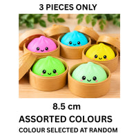 Neon Dumpling 8.5cm Squishy Toys – 3 Pack Assorted Random Colours In Containers