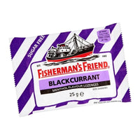 Fisherman’s Friend Blackcurrant Menthol Lozenges 12 Pack – 25g Sugar-Free Cough and Throat Relief Lozenges