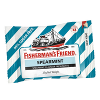 Fisherman's Friend Spearmint Sugar-Free Lozenges – 25g Fresh Mint Candy for Throat Relief