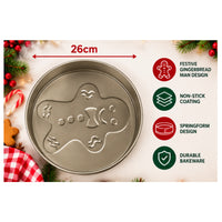 Christmas Gingerbread Man Springform Cake Tin 26cm Non-Stick Round Baking Pan – Cucina – 1 Piece