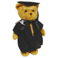 Elka Graduation Teddy Bear 36cm – jointed plush soft toy with cap, gown, glasses & ribbon keepsake gift