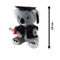 Graduation Koala Plush Toy 18cm – Australian souvenir soft toy with cap, gown & scroll gift