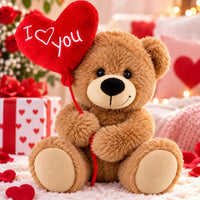 I Love You Heart Balloon Brown Bear Valentine Gift 25cm