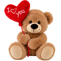 I Love You Heart Balloon Brown Bear Valentine Gift 25cm (Featured Image)