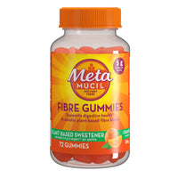 Metamucil Fibre Gummies 72 Count bottle orange flavour