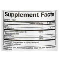 Natural Factors DGL 400mg 90 Chewable Tablets - Licorice Root Digestive Support Supplement - Supplement Facts
