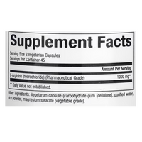 Natural Factors L-Arginine 500 mg 90 Vegetarian Capsules Free From Amino Acid