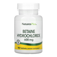 NaturesPlus Betaine Hydrochloride HCl 600mg 90 Tablets Dietary Supplement (Featured Image)