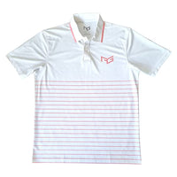 Men’s Golf Polo Shirt Short Sleeve Breathable Performance White Peach