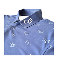 Men’s Golf Polo Shirt Blue Short Sleeve Breathable Moisture Wicking Performance