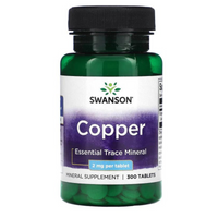 Swanson Copper 2 mg 300 Tablets Essential Trace Mineral (Featured Image)