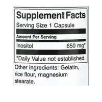 Swanson Inositol 650 mg 100 Capsules