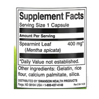 Swanson Spearmint Leaf Full-Spectrum 400mg 60 Capsules