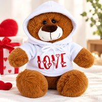 Elka BEAR HOODIE WHITE - LOVE 25CM