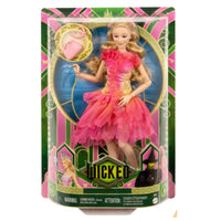 Wicked Glinda fashion doll with blonde hair ombre pink dress accessories and clutch ages 4 plus