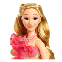 Wicked Glinda fashion doll with blonde hair ombre pink dress accessories and clutch ages 4 plus