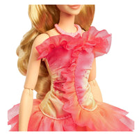 Wicked Glinda fashion doll with blonde hair ombre pink dress accessories and clutch ages 4 plus
