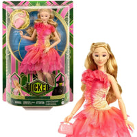 Wicked Glinda fashion doll with blonde hair ombre pink dress accessories and clutch ages 4 plus