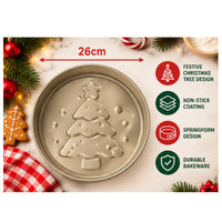 Christmas Tree Springform Cake Tin 26cm – Non-Stick Round Baking Removable Base – Cucina – 1 Piece