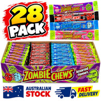 Zombie Chews 28 Pack Sour Candy Lollies Halloween Party Treats Assorted