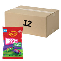 Allens Ripperz Remix 12 Pack – bulk chewy apple and grape flavour lollies, ideal for candy buffets, events, and party treat bags