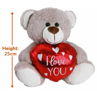 Brown Ollie Teddy Bear with I Love You Heart Valentine Gift 20cm Plush (TEMU) - Aussie Variety-AU Ancel Online