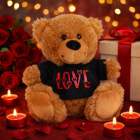 Brown Jelly Bear With Love Black T-Shirt 23cm