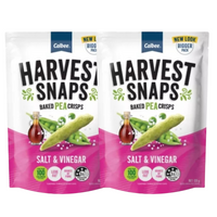 Calbee Harvest Snaps Baked Pea Crisps Salt And Vinegar Flavour 120g x 2 Packs (Featured Image)
