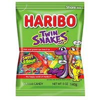 Haribo Twin Snakes 140g x 14 Pack Sweet & Sour Gummy Lollies
