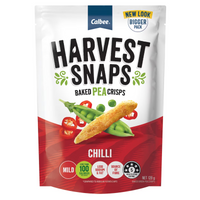 Calbee Harvest Snaps Baked Pea Crisps Chilli Flavour 120g x 2 Packs