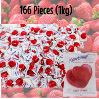 Heart Beat Jumbo Love Candy Strawberry Flavour 6g - 166 Piece Pack (1kg)