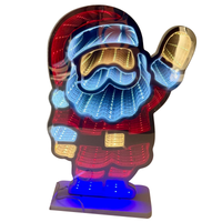 Festive LED Santa decoration with 3D infinity mirror effect