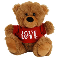 Brown Jelly Teddy Bear with LOVE Red T-Shirt 23cm Valentine Plush Gift (TEMU) - Aussie Variety-AU Ancel Online