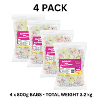 Lolliland Rainbow Tube Marshmallows 800g x 4 Pack – 3.2kg Bulk Lollies (Featured Image)