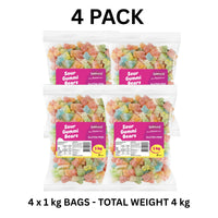 Lolliland Sour Gummi Bears 1kg x 4 Gluten Free Gummy Lollies Bulk 4kg (Featured Image)