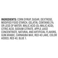 List of ingredients on a white background