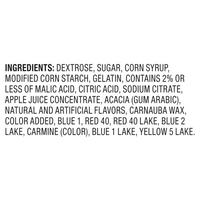 List of ingredients on a white background
