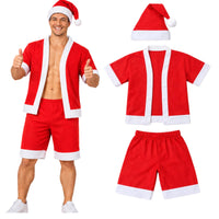 Adult Summer Santa Suit 3pc – With Shirt, Shorts And Hat – One Size (Featured Image)