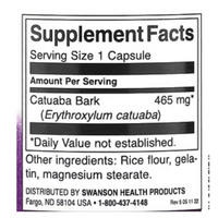 Swanson Full Spectrum Catuaba Bark 465 mg 120 Capsules
