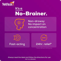 Telfast Hayfever Allergy Relief 180mg – 10 Tablets Non-Drowsy Antihistamine