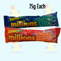Zappo Millions Variety Strawberry Blueberry Flavour 75g - 6 Pack